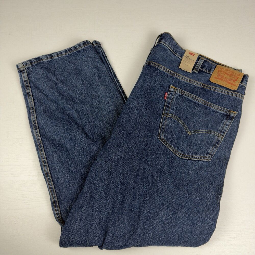 Levis 550 Relaxed Fit Jeans Mens 48x32 (Measures 46x32) Tapered Blue Denim NWT